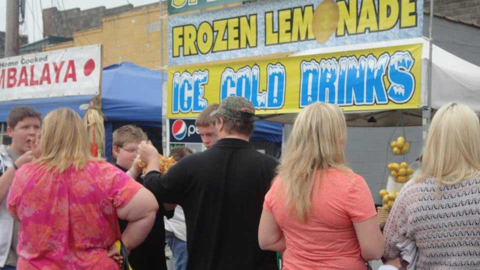 Food and drink vendors at the Newport Harvest Street Festival in Cocke County TN.